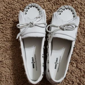 Rebecca minkoff Studded Moccasins in White